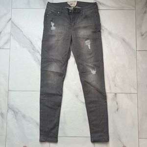 Altar’d state grey skinny distressed stretch jeans